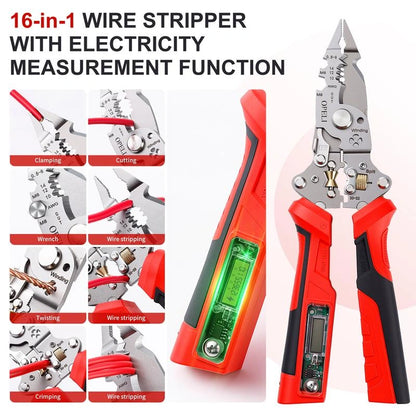 16-in-1 Wire Stripper & Twister Pliers with Voltage Tester