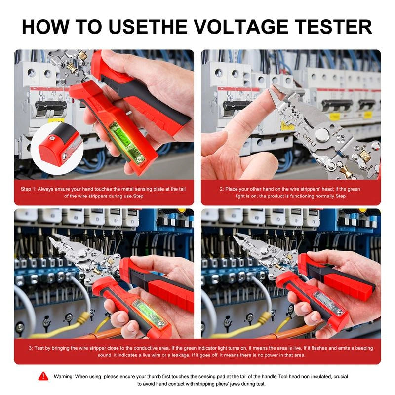 16-in-1 Wire Stripper & Twister Pliers with Voltage Tester