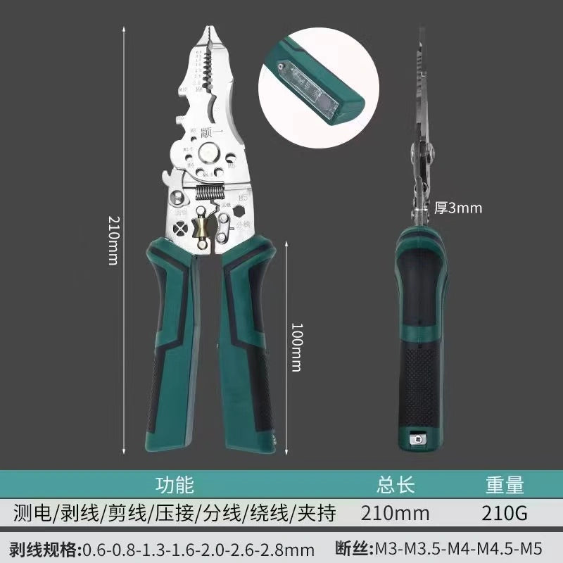 16-in-1 Wire Stripper & Twister Pliers with Voltage Tester